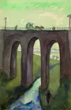 Walter Schulz-Matan, Brücke, 1923, Watercolour