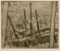 Walter Ophey, Sägewerk, Drypoint