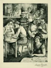 Hanns Kralik, Kneipe, 1927, Etching
