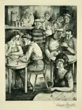 Hanns Kralik, Kneipe, 1927, Etching