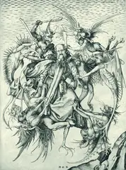 Martin Schongauer, St. Antonius von Dämonen gepeinigt, Copper engraving