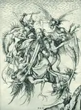 Martin Schongauer, St. Antonius von Dämonen gepeinigt, Copper engraving