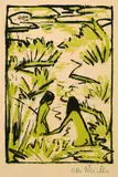 Otto Mueller, Zwei Badende im Bach, 1922, Lithograph