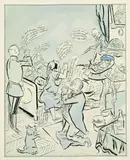 Ihr Flehen und unser Fluch by George Grosz, 1923, Indian ink brush, sold Mar 2004