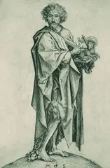 Martin Schongauer, St. Johannes Baptista, Copper engraving