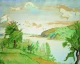 Untersee by Erich Heckel, 1945, Watercolour, sold Mar 2004