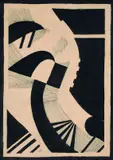 Otto Freundlich, Komposition in Schwarz und Weiß, 1936, Indian ink drawing