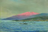 Hugo Schnars-Alquist, Dampfer und andere Schiffe vor Sta. Cruz, Teneriffa, Oil on canvas