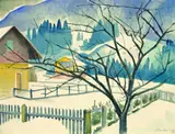 Alexander Kanoldt, Winterlandschaft im Chiemgau