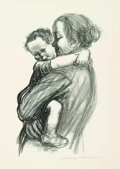 Mutter mit Jungem by Käthe Kollwitz, 1933, Lithograph, sold Mar 2004