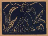 Otto Mueller, Mädchen zwischen Blattpflanzen, 1912, Woodcut