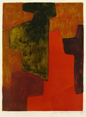 Composition orange et verte by Serge Poliakoff, 1964, Farblithografie auf Bütten, sold Mar 2004