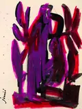 HAP Grieshaber, Huldigung, 1965, Gouache