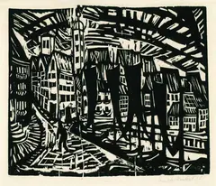 Stralsund by Erich Heckel, 1912, Woodcut, sold Mar 2004