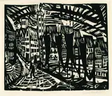 Stralsund by Erich Heckel, 1912, Woodcut, sold Mar 2004