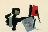 Komposition mit Grau und Rot by Fritz Winter, 1959, Oil, sold Mar 2004