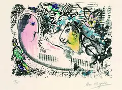 Rêverie by Marc Chagall, 1969, Lithograph printed in colours, sold Mar 2004