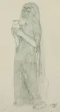 Paula Modersohn-Becker, Mädchen mit Krug, 1902, Pencil drawing