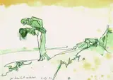 Horst Janssen, Svanshall verkehrt, 1986, Watercolour