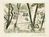 Erich Heckel, Badende an der Alster, 1913, Etching