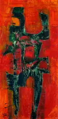 Strandläufer, rot by Reinhard Drenkhahn, 1957, Oil on fibreboard, sold Mar 2004