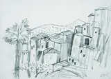 Olevano by Otto Dix, 1962, Pencil drawing, sold Mar 2004