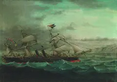 Chinesischer Schiffsporträtist, Panzerfregatte "König Wilhelm", Oil on canvas