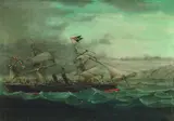 Chinesischer Schiffsporträtist, Panzerfregatte "König Wilhelm", Oil on canvas