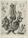 Marc Chagall, Le Clown-acrobate, 1967, Etching