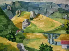 Hans Gassebner, Große Landschaft, 1930, Oil on canvas