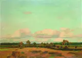 Udo Peters, Landschaft, Oil on fibreboard