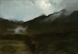 Joseph Wenglein, Blick auf den Kleinen Ahornboden mit der Wilkespitze im Spätherbst