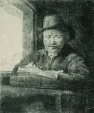 Harmensz. van Rijn Rembrandt, Selbstbildnis, zeichnend