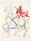 Chevalier Léonardesque by Salvador Dalí, 1975, Drypoint, sold Mar 2004