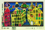 Mit der Liebe warten tut weh, wenn die Liebe woanders ist by Friedensreich Hundertwasser, 1971, Silkscreen printed in colours, sold Mar 2004