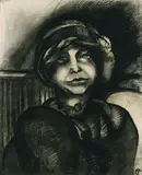 Charley Toorop, Portrait de Madame Fauconnier, Charcoal drawing