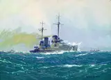 Robert Schmidt-Hamburg, Großer Kreuzer Seydlitz in der Nordsee, 1922, Tempera