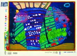 Flucht ins All by Friedensreich Hundertwasser, 1971, Silkscreen printed in colours, sold Mar 2004