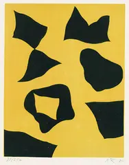 Hans Arp, Es schneit nach oben, 1958, Woodcut printed in colours