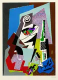 Gino Severini, Natura morta a violino, 1965, Lithograph printed in colours