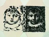 Pablo Picasso, Paloma et Claude, 1950, Lithograph