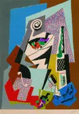 Gino Severini, Natura morta a violino, 1965, Lithograph printed in colours