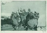 Horst Janssen, 4 Bll. aus: Landschaften - Propyläen, 1971, Etching