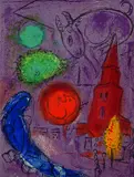 Marc Chagall, 2 Bll.: Saint-Germain-des-Prés. Aus: Zirkus, 1954, Lithograph printed in colours