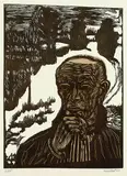 Selbstbildnis by Erich Heckel, 1965, Woodcut printed in colours, sold Mar 2004
