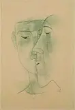 Zwei Köpfe by Karl Hofer, Pencil drawing, sold Mar 2004