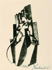 Enrico Prampolini, Figur in Bewegung, 1923, Lithograph