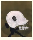 Antoni Tàpies, Blanc central, 1982, Aquatint printed in colours
