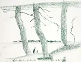 Leer-Stunden für Kerstin by Horst Janssen, 1993, Chalk drawing, sold Mar 2004