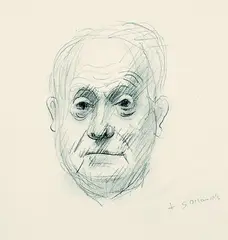 Porträt des Kunsthändlers Alex Vömel by Gerhard Marcks, Pencil drawing, sold Mar 2004